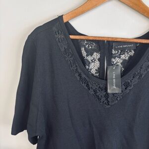Lane Bryant Lace Inset Peplum Blouse NWT Size 26/28